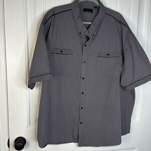 Steve’s Jeans Gray 4X Short Sleeve Button Up Shirt Cotton